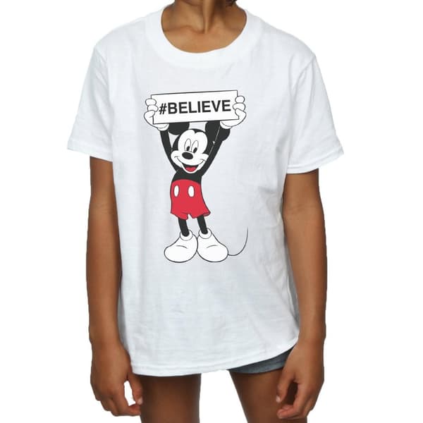 Disney Girls Mickey MouseBelieve Cotton T-Shirt