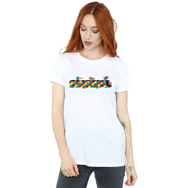 Marvel Womens/Ladies Kawaii Marvel Stripes Cotton Boyfriend T-Shirt