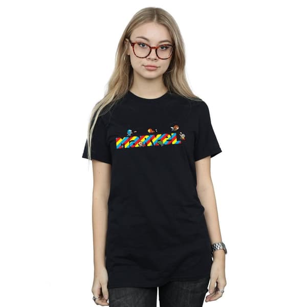 Marvel Womens/Ladies Kawaii Marvel Stripes Cotton Boyfriend T-Shirt