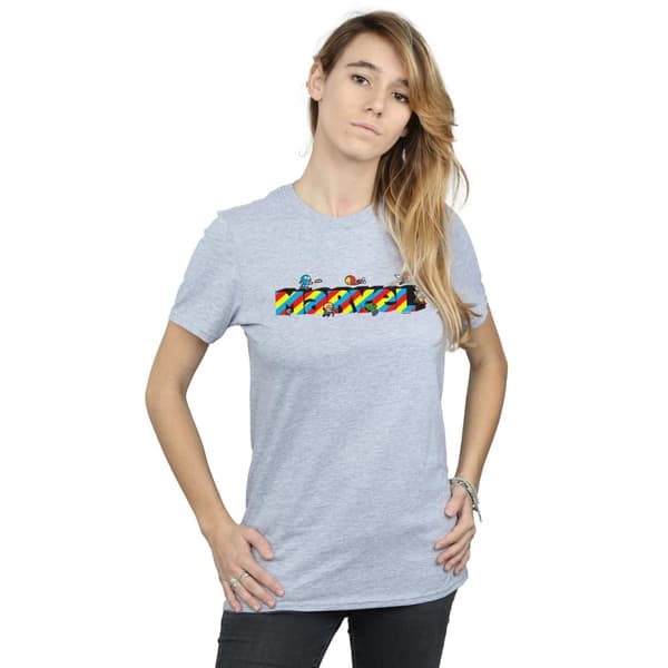 Marvel Womens/Ladies Kawaii Marvel Stripes Cotton Boyfriend T-Shirt