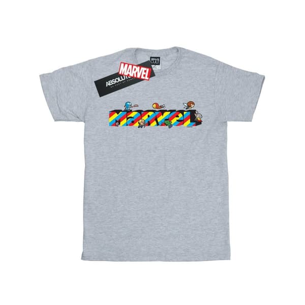 Marvel Womens/Ladies Kawaii Marvel Stripes Cotton Boyfriend T-Shirt