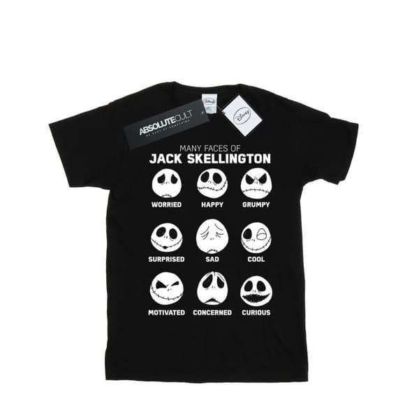 Disney Womens/Ladies Nightmare Before Christmas The Many Faces Of Jack Cotton Boyfriend T-Shirt Black S