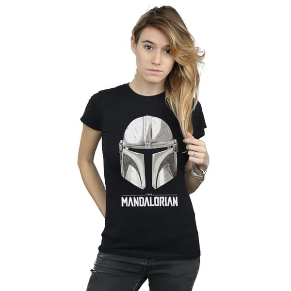 Star Wars Womens/Ladies The Mandalorian Helmet Logo Cotton T-Shirt