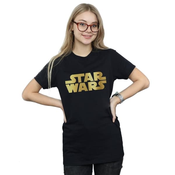 Star Wars Womens/Ladies Gold Logo Cotton Boyfriend T-Shirt
