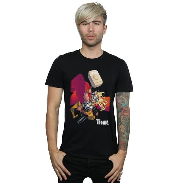 Marvel Mens The Mighty Thor Mjolnir T-Shirt