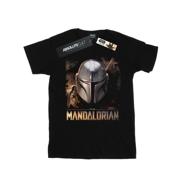 Star Wars Mandalorianhjälm T-shirt i bomull för flickor
