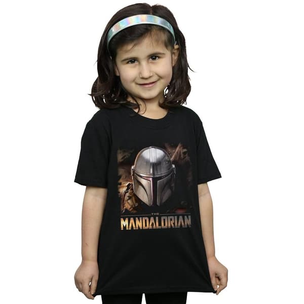 Star Wars Mandalorianhjälm T-shirt i bomull för flickor