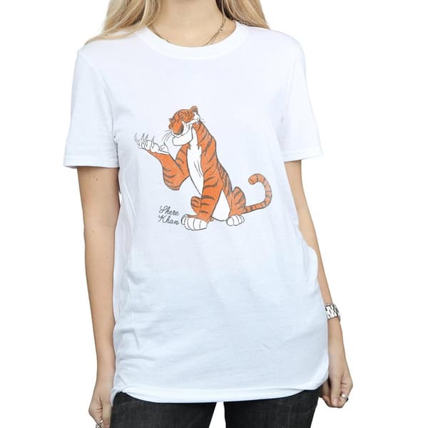 Disney Womens/Ladies The Jungle Book Classic Shere Khan Cotton Boyfriend T-Shirt