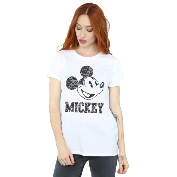 Disney Dam/Tjej Musse Pigg Snören Bomull Boyfriend T-shirt