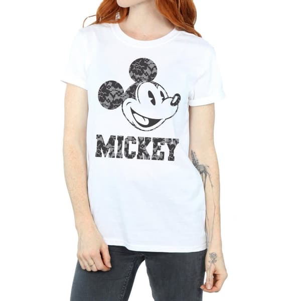 Disney Dam/Tjej Musse Pigg Snören Bomull Boyfriend T-shirt