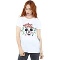 Miniatyrbilde 3 av 4: Disney Womens/Ladies Mickey Mouse Christmas Light Bulbs Cotton Boyfriend T-Shirt