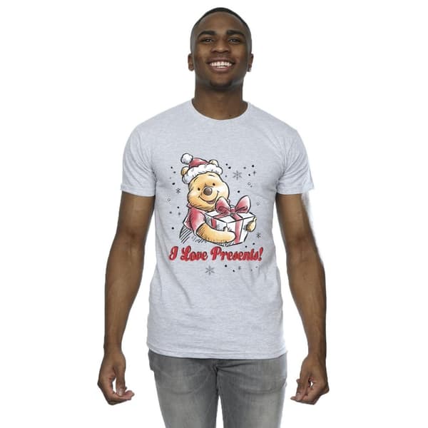 Disney Mens Winnie The Pooh Love Presents T-Shirt