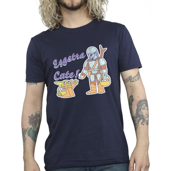 Star Wars Mens The Mandalorian Eggstra Cute Grogu T-Shirt