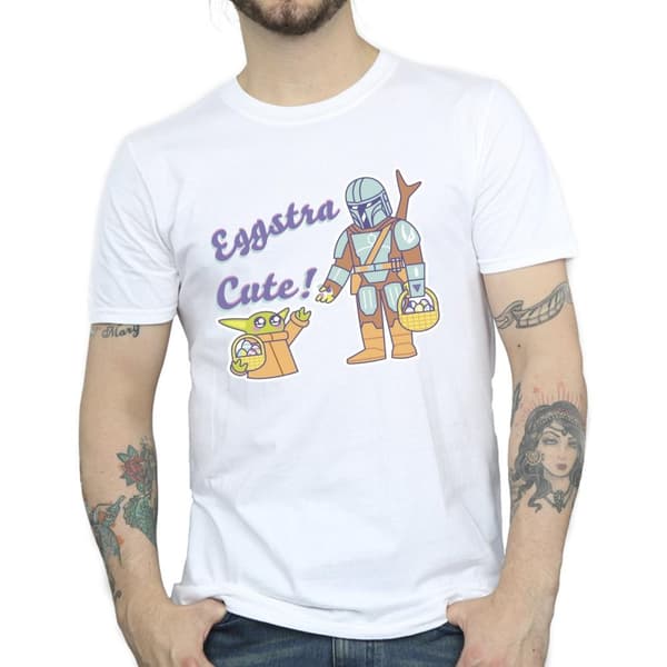 Star Wars Mens The Mandalorian Eggstra Cute Grogu T-Shirt