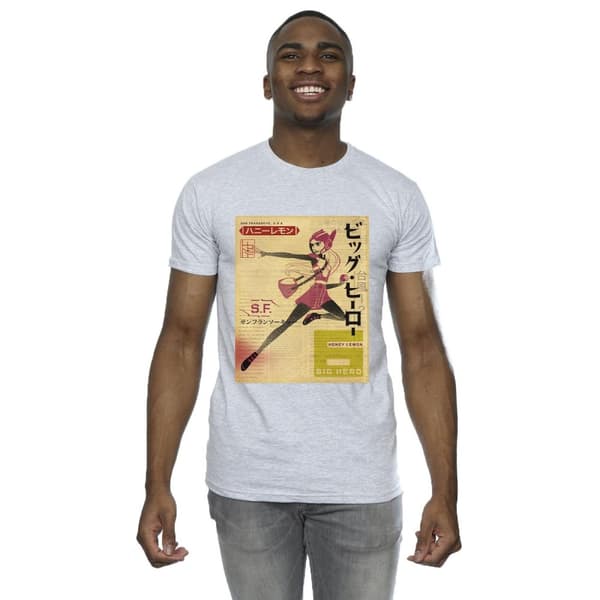 Disney Mens Big Hero 6 Baymax Honey Lemon Newspaper T-Shirt