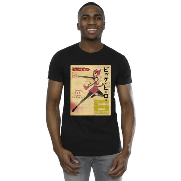 Disney Mens Big Hero 6 Baymax Honey Lemon Newspaper T-Shirt