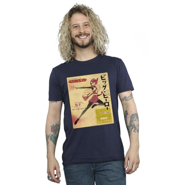 Disney Mens Big Hero 6 Baymax Honey Lemon Newspaper T-Shirt