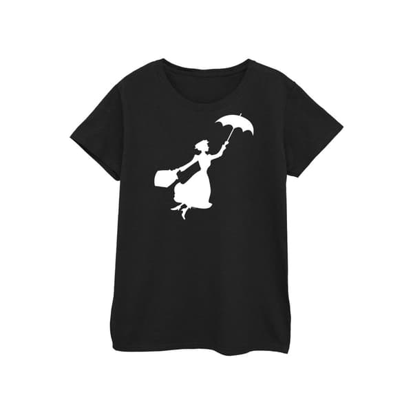 Disney Womens/Ladies Mary Poppins Flying Silhouette Cotton T-Shirt