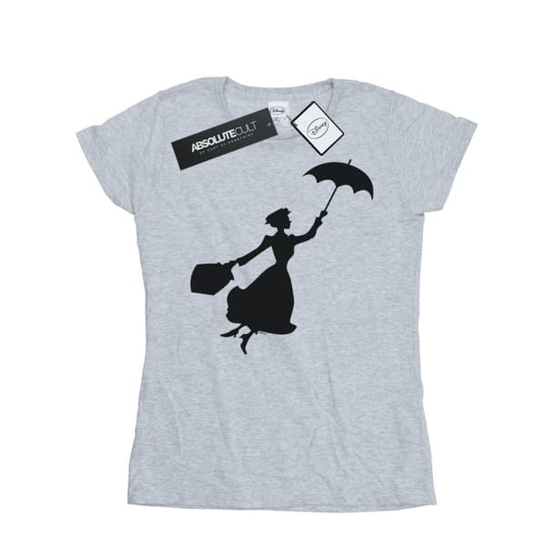 Disney Womens/Ladies Mary Poppins Flying Silhouette Cotton T-Shirt
