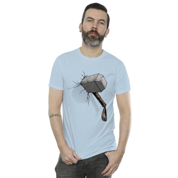Marvel Universe Mens Thor Hammer Crack T-Shirt