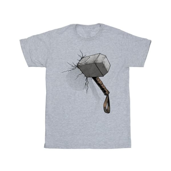 Marvel Universe Mens Thor Hammer Crack T-Shirt