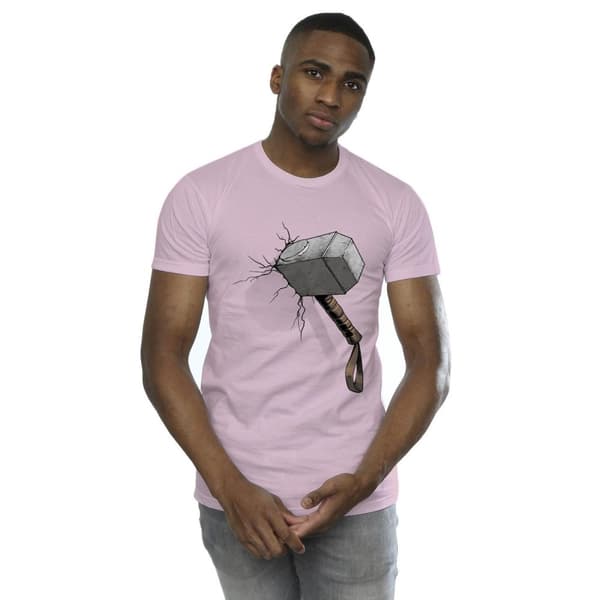 Marvel Universe Mens Thor Hammer Crack T-Shirt