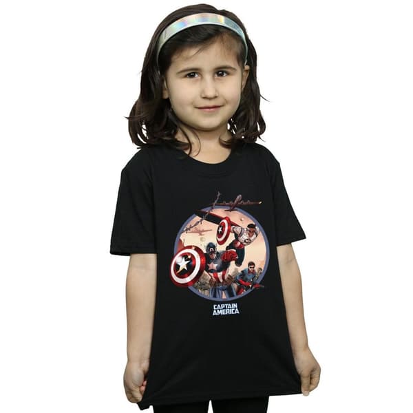 Marvel T-shirt i bomull med Captain America och Falcon i strid