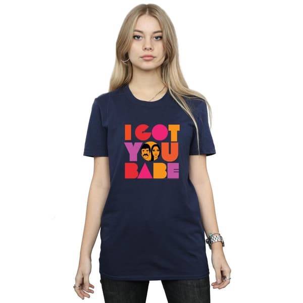 Sonny & Cher Dam/Tjej I Got You Bomull Boyfriend T-shirt