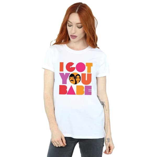 Sonny & Cher Dam/Tjej I Got You Bomull Boyfriend T-shirt