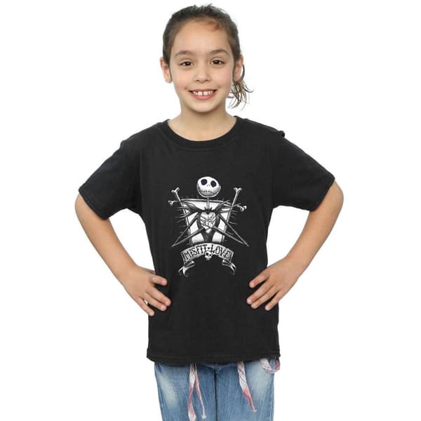 Disney Nightmare Before Christmas Misfit Love bomulls-T-shirt för flickor