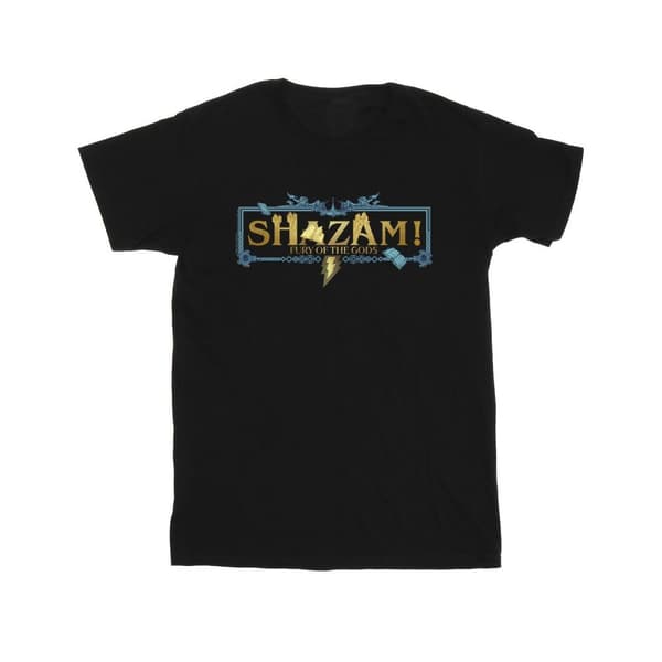 DC Comics Shazam Fury Of The Gods - T-shirt i bomull med gyllene logotyp för flickor