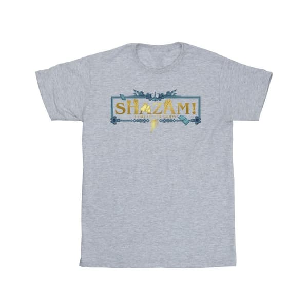 DC Comics Shazam Fury Of The Gods - T-shirt i bomull med gyllene logotyp för flickor