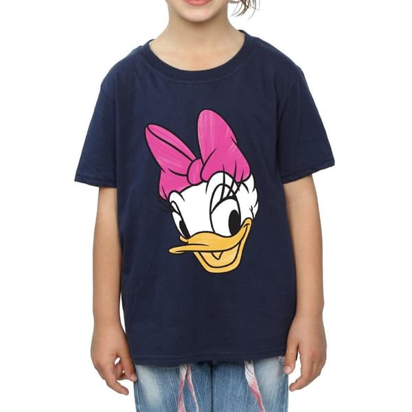 Disney T-shirt i bomull med målat ankhuvud för flickor