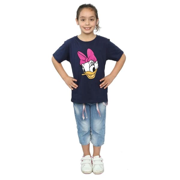 Disney T-shirt i bomull med målat ankhuvud för flickor