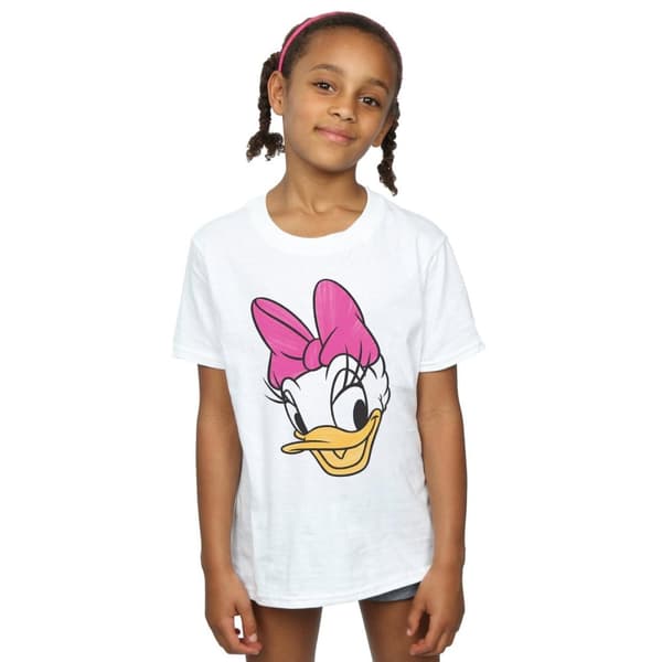 Disney T-shirt i bomull med målat ankhuvud för flickor
