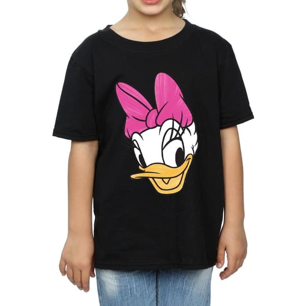 Disney T-shirt i bomull med målat ankhuvud för flickor