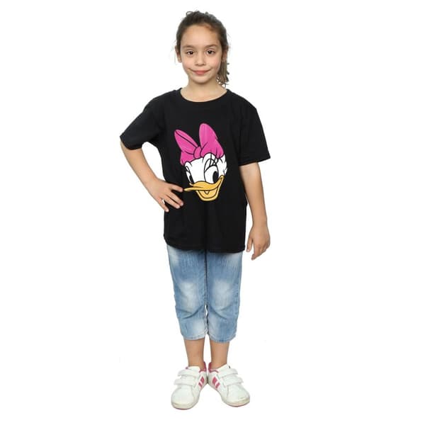 Disney T-shirt i bomull med målat ankhuvud för flickor