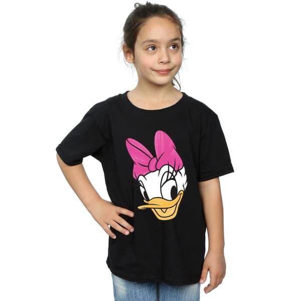 Disney T-shirt i bomull med målat ankhuvud för flickor