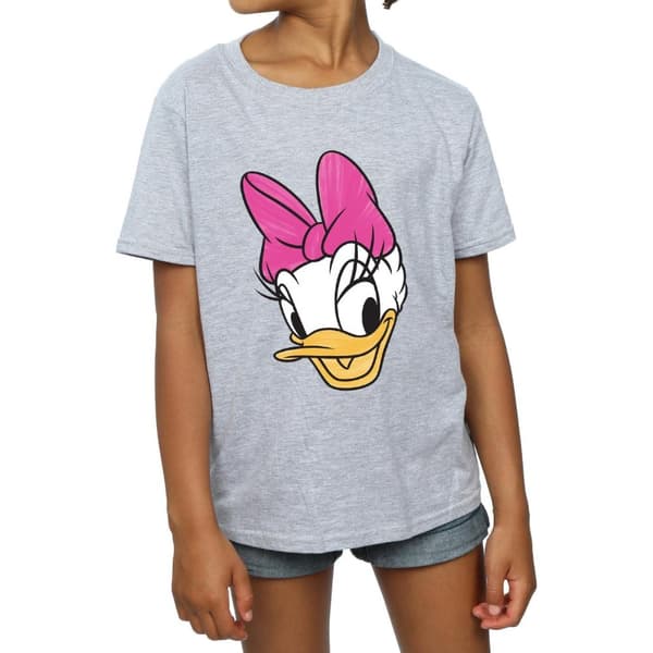 Disney T-shirt i bomull med målat ankhuvud för flickor