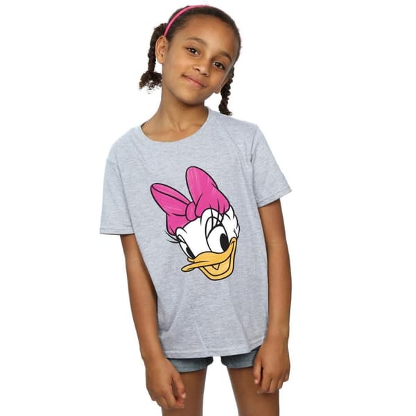 Disney T-shirt i bomull med målat ankhuvud för flickor