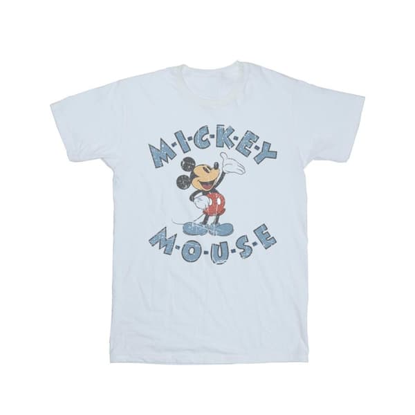 Disney Girls Mickey Mouse Dash Cotton T-Shirt White 12-13 Years
