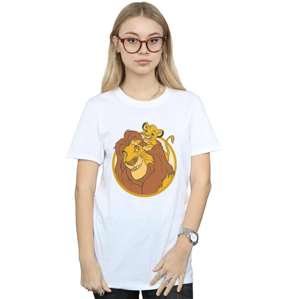 Disney Dam/Lady Lejonkungen Mufasa och Simba Boyfriend T-shirt i bomull
