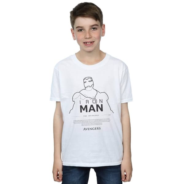 Marvel Boys Iron Man Single Line T-Shirt