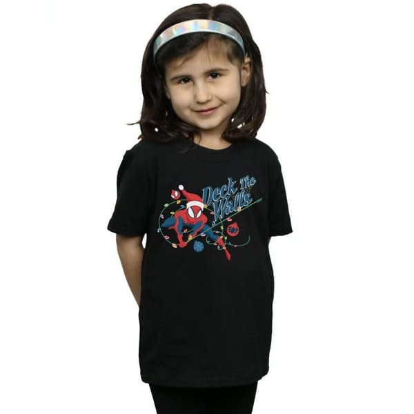 Marvel Spider-Man Deck the Walls T-shirt i bomull för flickor