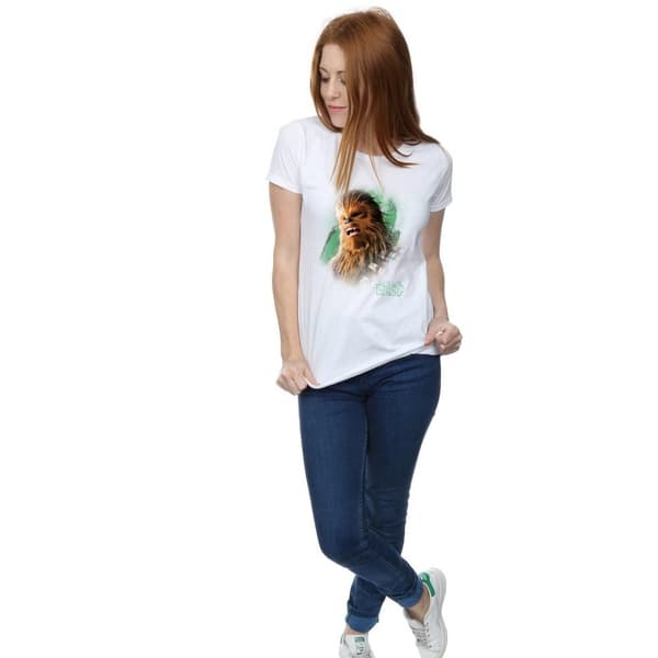 Star Wars Dam/Tjej - De sista jedi Chewbacca T-shirt i borstad bomull