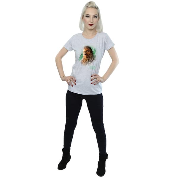 Star Wars Dam/Tjej - De sista jedi Chewbacca T-shirt i borstad bomull