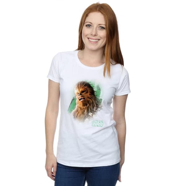 Star Wars Dam/Tjej - De sista jedi Chewbacca T-shirt i borstad bomull