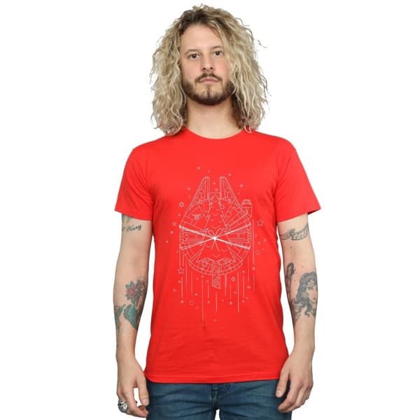 Star Wars Mens Millennium Falcon Christmas Tree Delivery T-Shirt