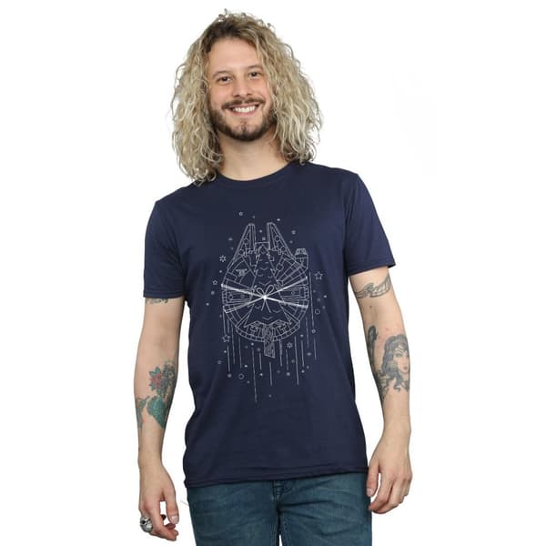 Star Wars Mens Millennium Falcon Christmas Tree Delivery T-Shirt
