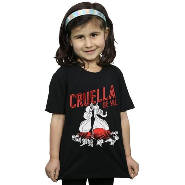 Disney T-shirt i bomull för flickor Cruella De Vil Dalmatinerna